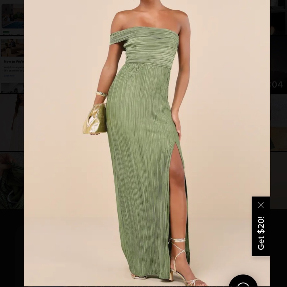 Lulus Olive Green One-Shoulder Maxi Dress